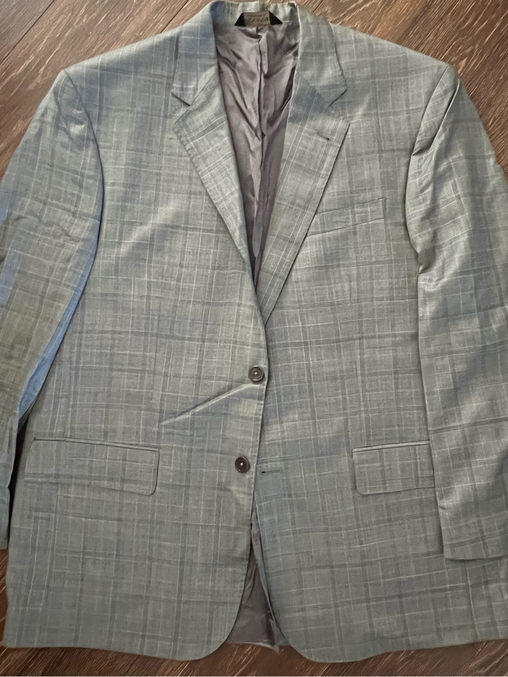 Jos. A. Bank Men's Light Gray Plaid Signature Gold Sports Coat Jacket 43R